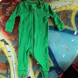 Primary Baby 3-6 months Organic Zip Romper in Green/Grass (like new)